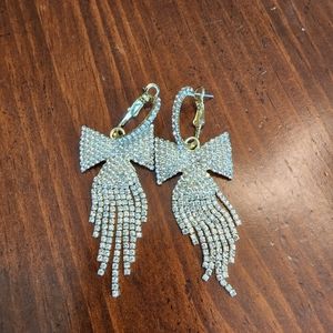Zara now rhinestone tassel earrings